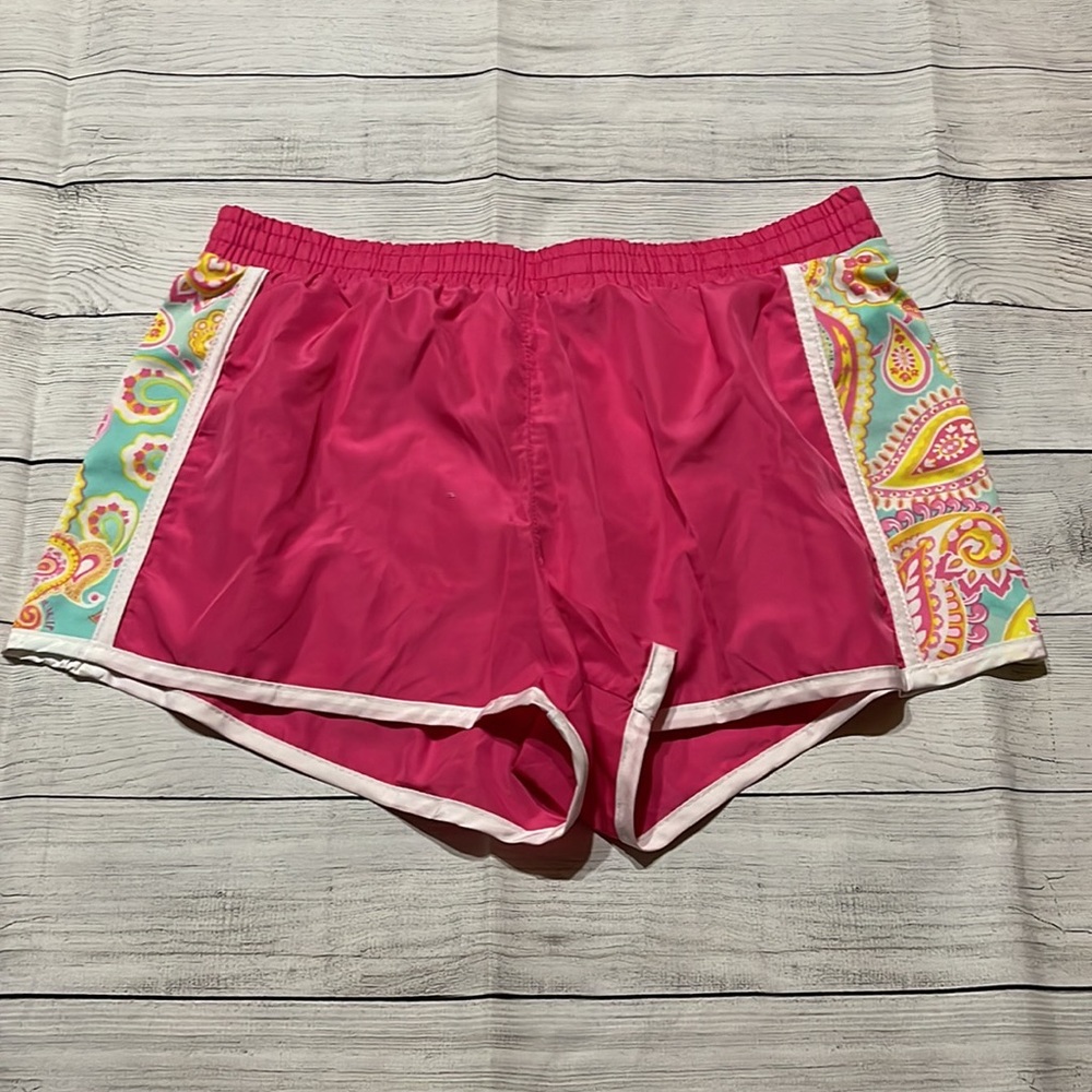 Wholesale Boutique Pink with Paisley Workout Shorts size Medium